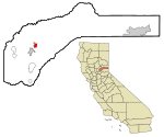 Nevada County California Incorporated and Unincorporated areas Nevada City Highlighted